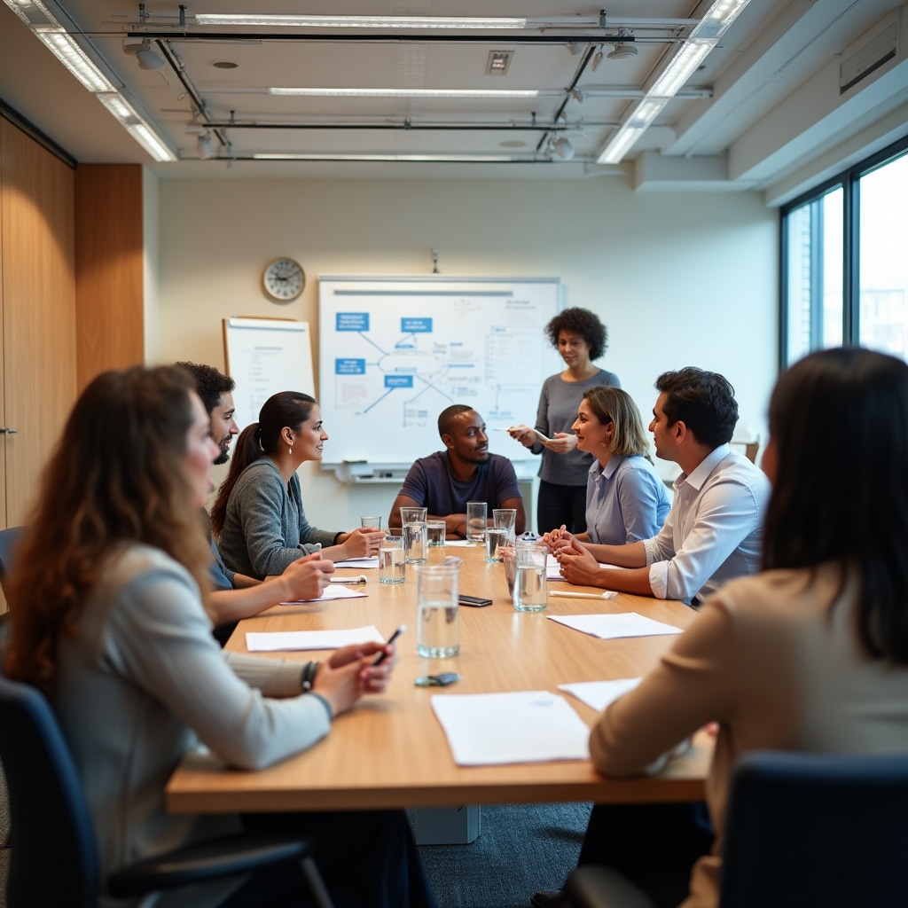 Professional training session in corporate environment