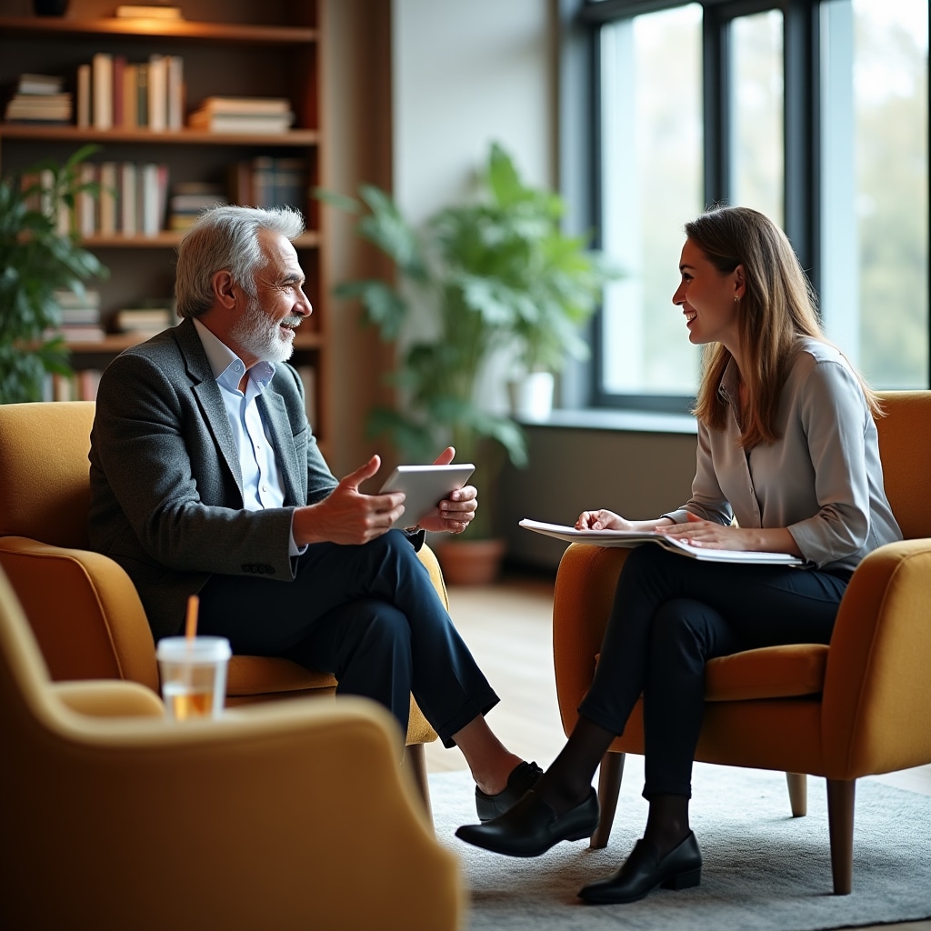 Mentor and mentee from different generations working together